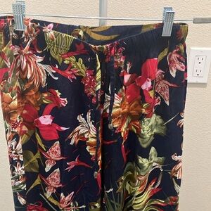 spacegirly elastic waist Hawaii wide leg pants